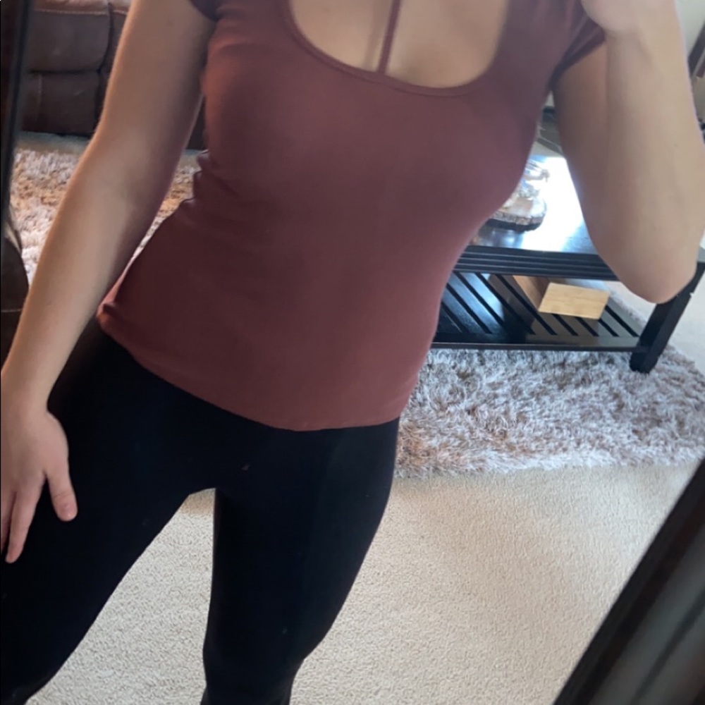 Red laced tee